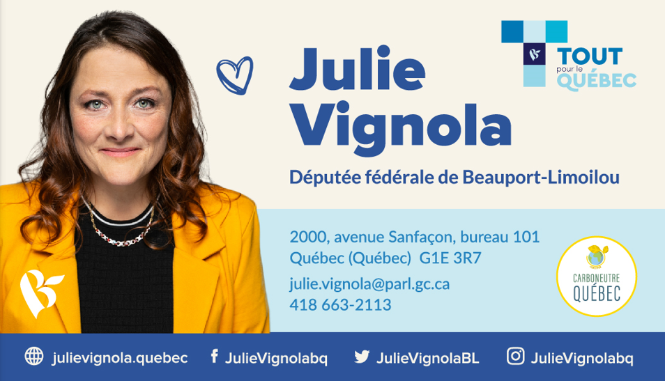 Julie Vignola - Députée fédérale de Beauport-Limoilou